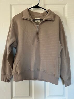 Abercrombie & Fitch Half-Zip Pullover Sweater - Taupe